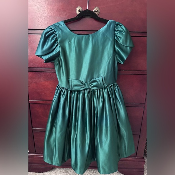 janie and jack green satin dress janie and jack special occassion emerald green dress NWT 6-12